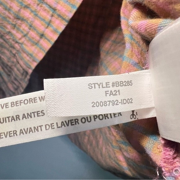 J. Crew Field Check Plaid Puff Sleeve Flannel Top - XL - Picture 5 of 12